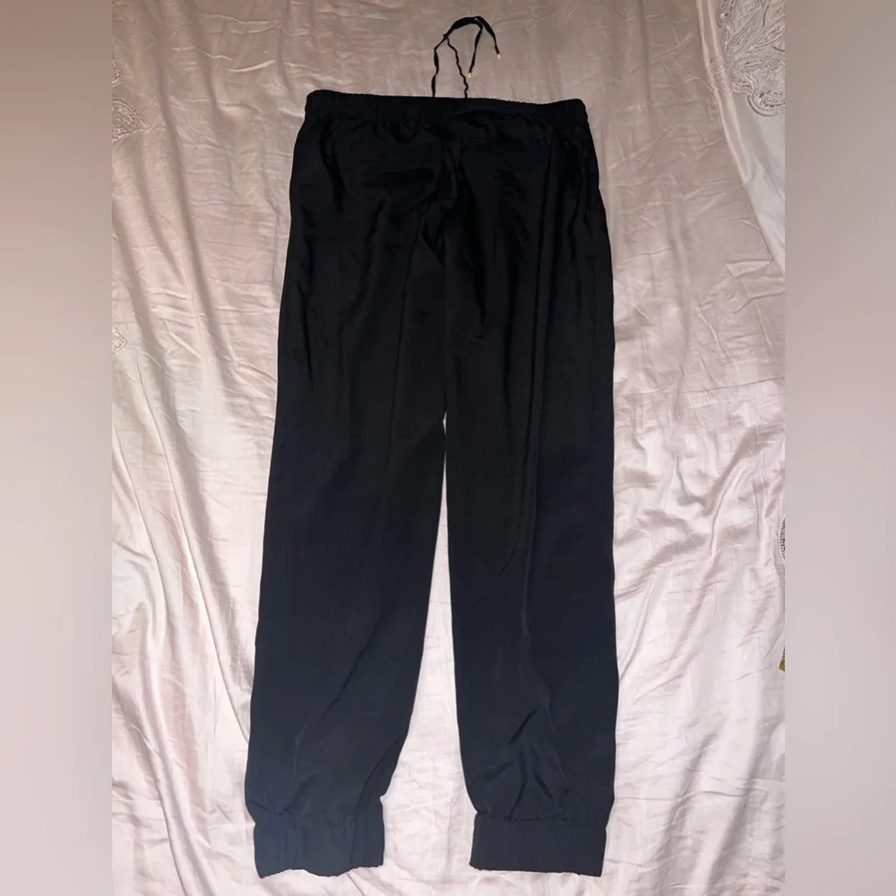 Michael Kors Black Jogger Pants Drawstring Elastic Waist Pockets Size 8